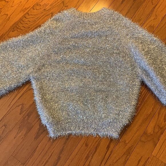 GLAMOROUS Size 4 SILVER TINSEL SWEATER - Picture 2 of 8